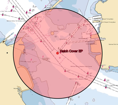 2,000-yard safety zone around the mv w sapphire incident location